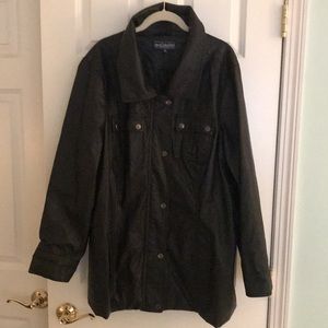 Lane Crawford Black Faux Leather Coat  Siz…